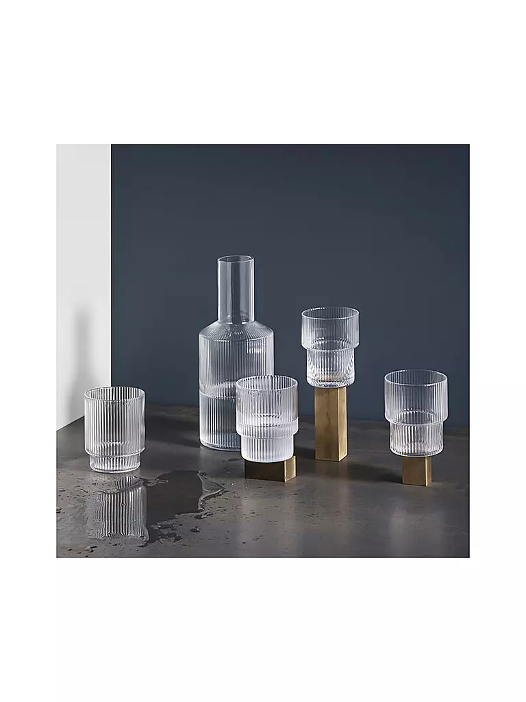 FERM LIVING | Lot de 4 verres à boire RIPPLE | Transparent