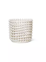 FERM LIVING | Panier de rangement en céramique Large Off White | Blanc