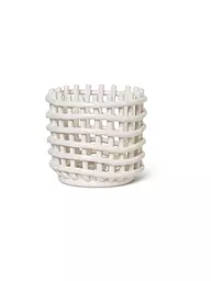 FERM LIVING | Panier de rangement en céramique petit, blanc cassé | Blanc