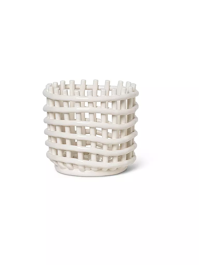 FERM LIVING | Panier de rangement en céramique petit, blanc cassé | weiss