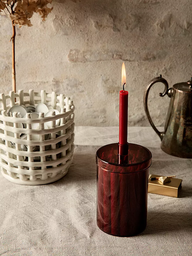 FERM LIVING | Panier de rangement en céramique petit, blanc cassé | 
