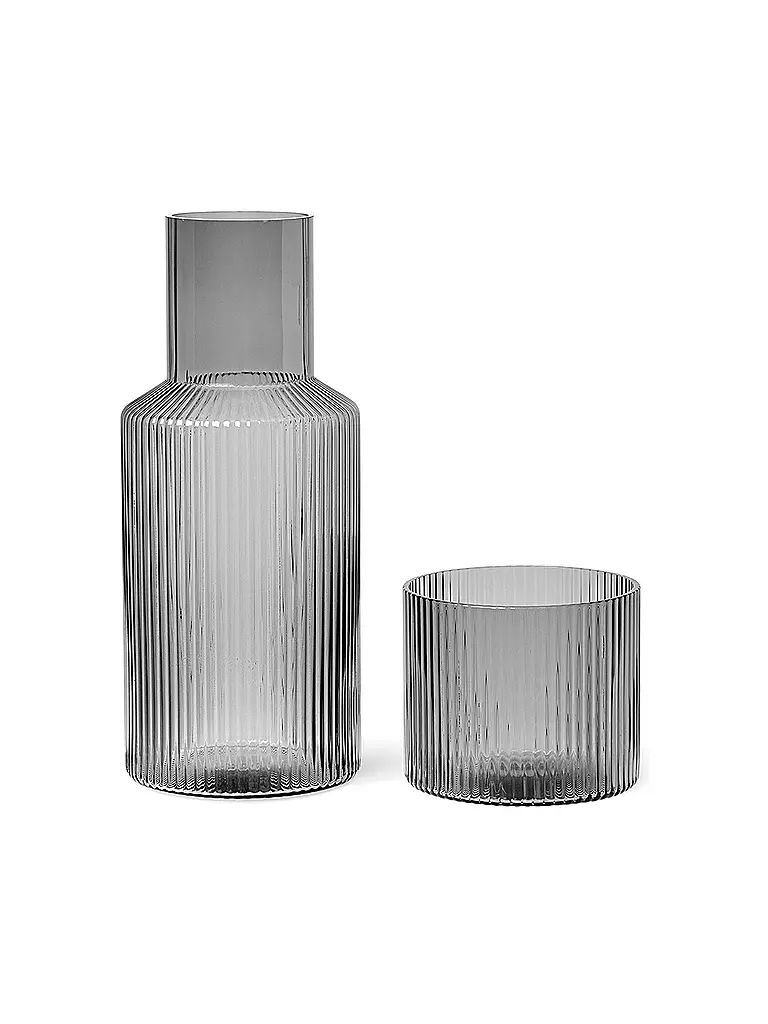 FERM LIVING | Set de carafes Ripple Small Smoked Grey | grau