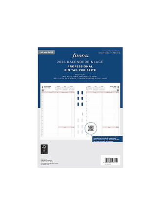 FILOFAX | Recharge d'agenda Jour Professional allemand A5 2026