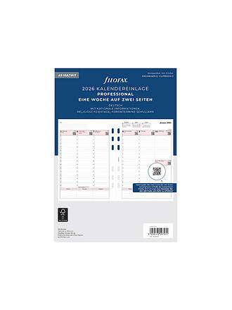 FILOFAX | Recharge d'agenda Semaine Professional allemand A5 2026