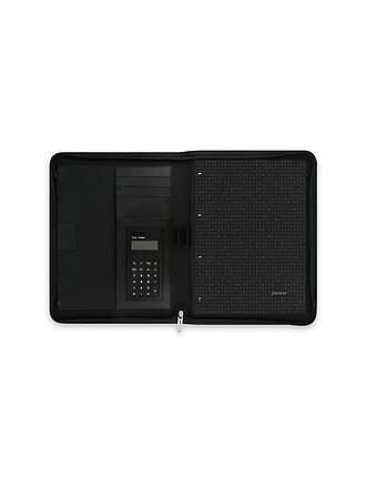 FILOFAX | Folio en microfibre avec fermeture éclair et calculatrice noir