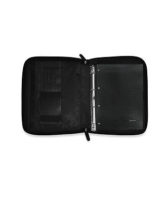 FILOFAX | Classeur A4 en cuir nappa avec fermeture éclair et anneaux amovibles Noir