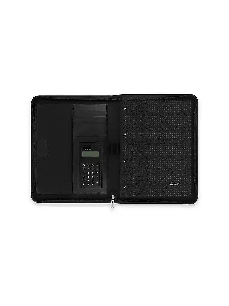 FILOFAX | Folio en microfibre avec fermeture éclair et calculatrice noir | Noir