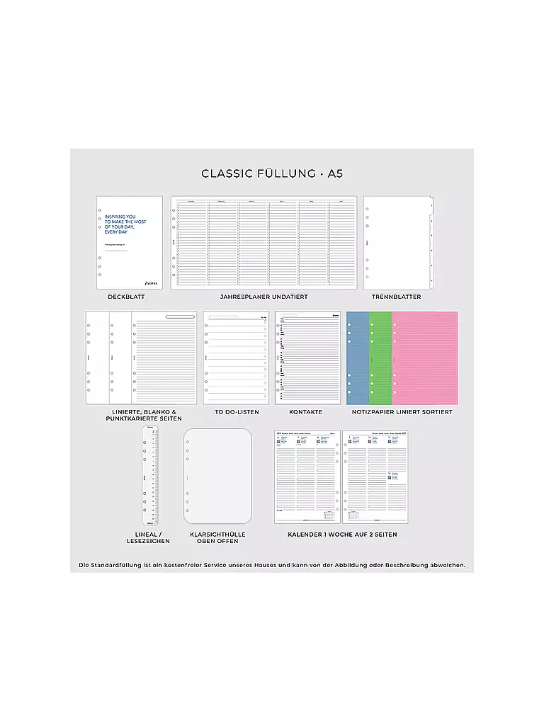 FILOFAX | Organiseur A5 DOMINO Noir | 