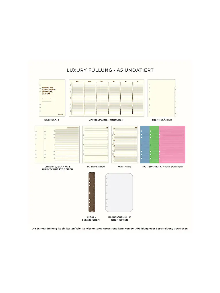 FILOFAX | Organiseur A5 Lockwood Marine Non Daté | 