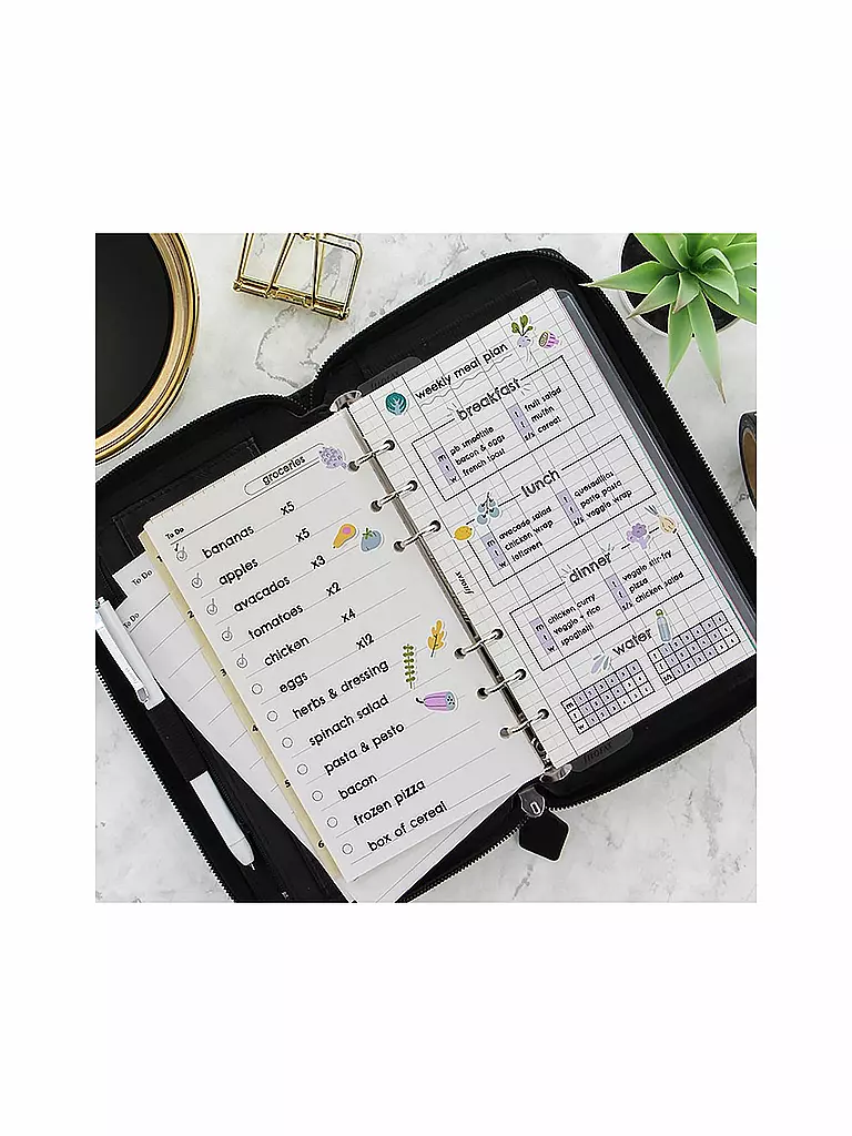 FILOFAX | Organiseur personnel compact Saffiano zippé noir 2021 | 