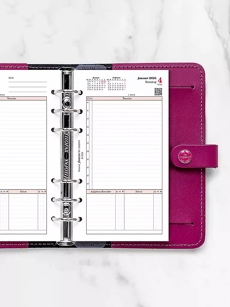 FILOFAX | Recharge d'agenda Journalier Professionnel Allemand Personal 2026 | 