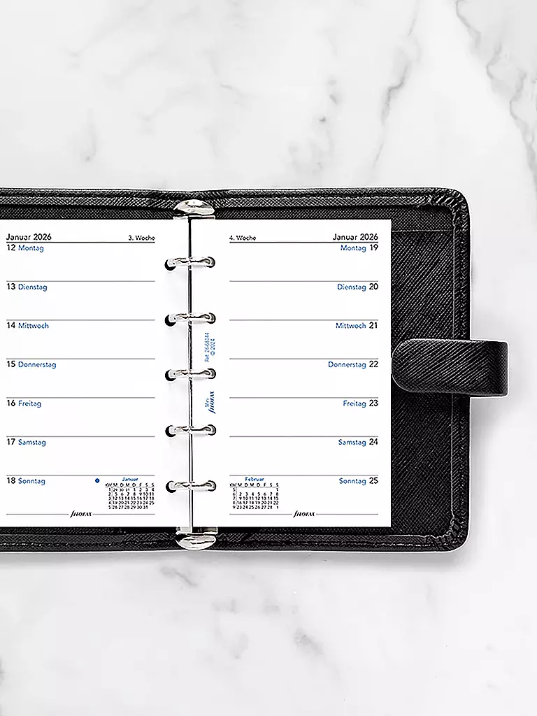 FILOFAX | Recharge d'agenda Mini Semaine Allemand 2026 | Blanc