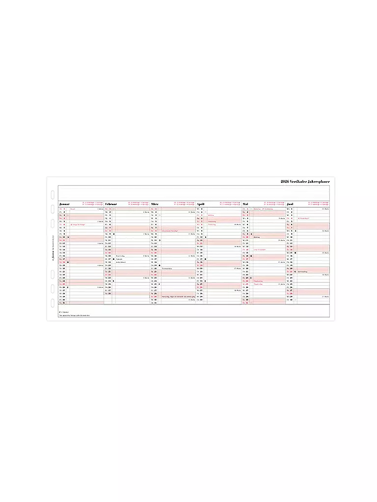 FILOFAX | Recharge d'agenda Planificateur annuel allemand A5 2026 | Blanc