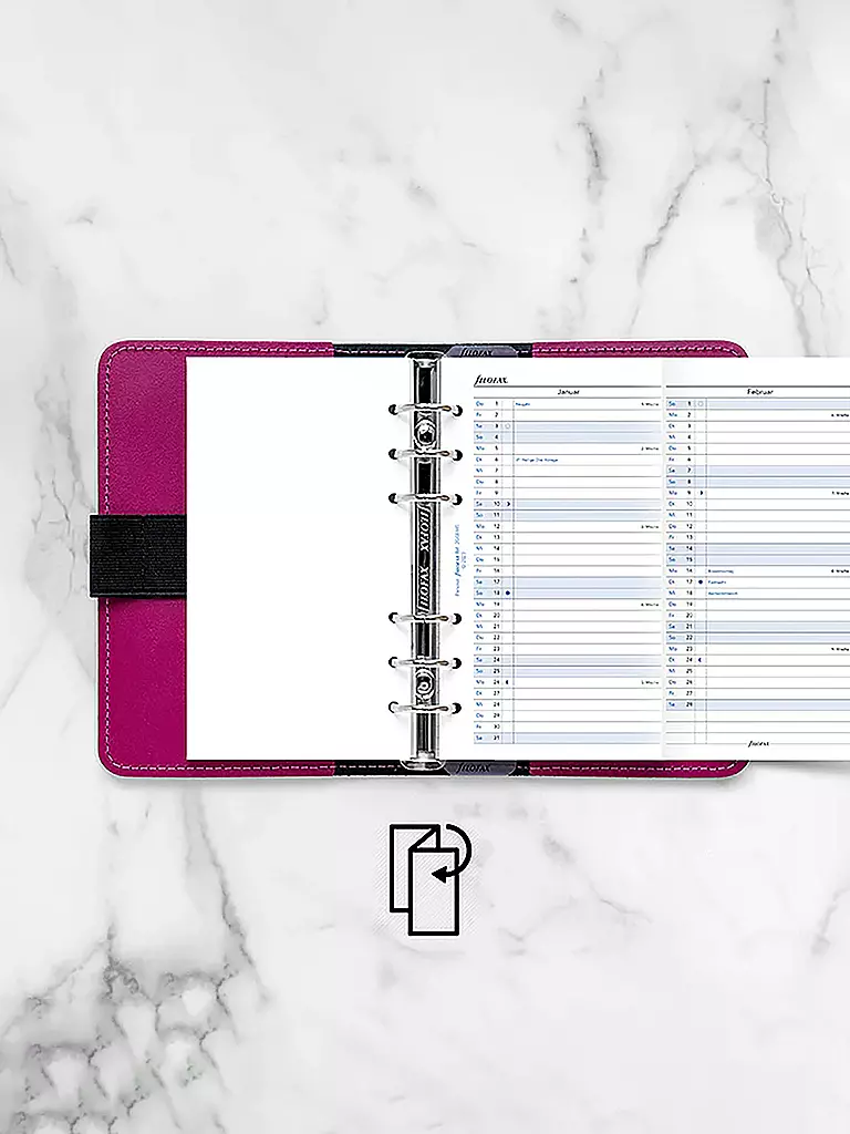 FILOFAX | Recharge d'agenda Planificateur annuel Allemand Personal 2026 | Blanc