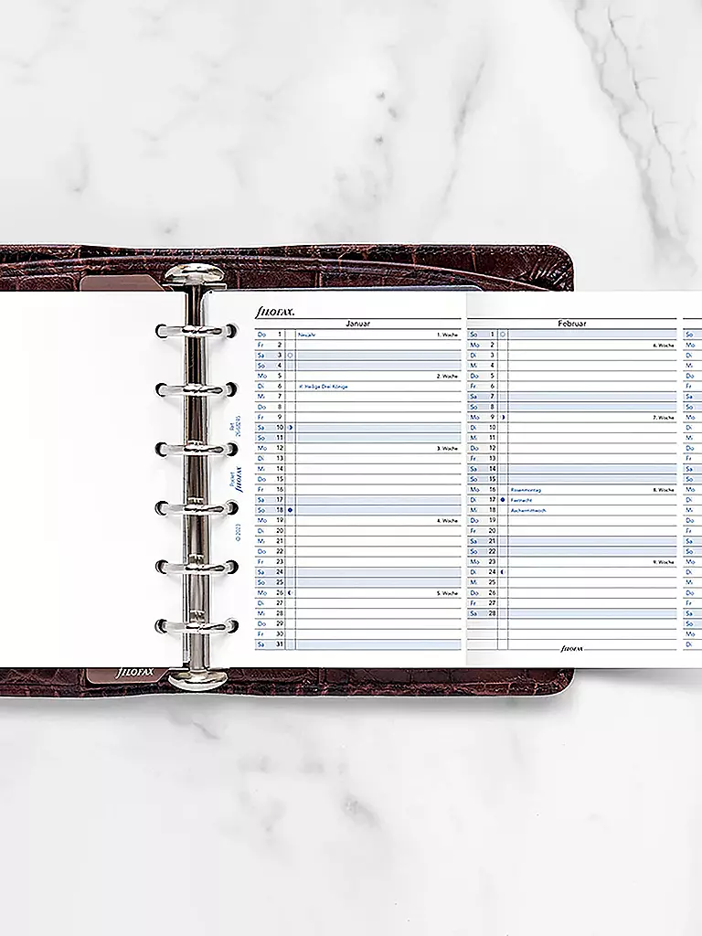 FILOFAX | Recharge d'agenda Planificateur annuel Allemand Pocket 2026 | 