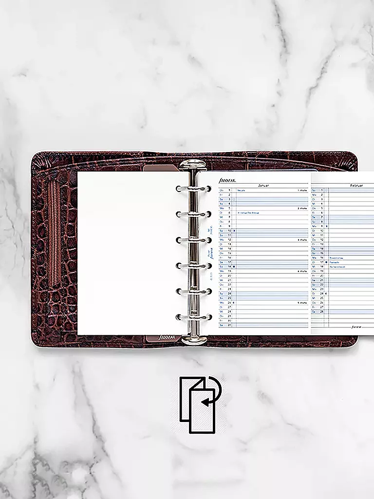 FILOFAX | Recharge d'agenda Planificateur annuel Allemand Pocket 2026 | 