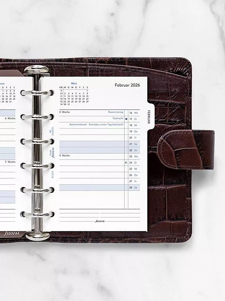 FILOFAX | Recharge d'agenda Pocket 2026 Mois Allemand | Blanc