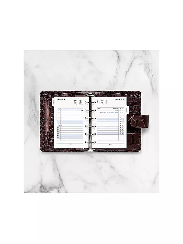 FILOFAX | Recharge d'agenda Pocket 2026 Mois Allemand | Blanc