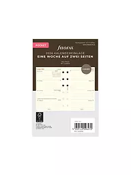 FILOFAX | Recharge d'agenda Pocket Semaine 2026 Allemand | Blanc