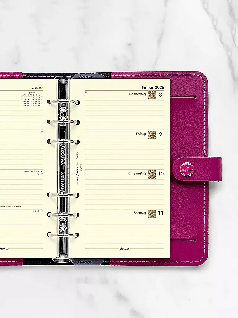 FILOFAX | Recharge d'agenda Semaine Allemand Personal 2026 | Blanc