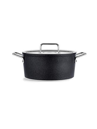FISSLER | Kochtopf mit Gasdeckel ADAM0ANT 24cm/4,9l Anihaft/Schwarz 