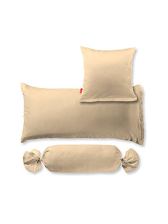 FLEURESSE | Housse de traversin en satin Royal Uni 15x40cm Beige