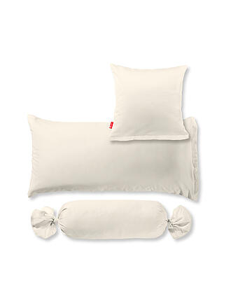 FLEURESSE | Taie d'oreiller en satin Royal Uni lot de 2 60x80cm Crème