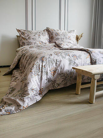 FLEURESSE | Parure de lit en satin MODERN GARDEN 70x90cm/140x200cm Sandstone
