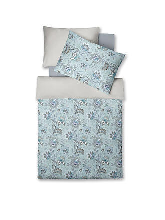 FLEURESSE | Linge de lit en satin MIAMI 70x90cm/140x220cm Bleu Poudre
