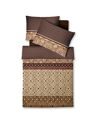 FLEURESSE | Parure de lit en satin MODERN ART 70x90cm / 140x200cm Marron