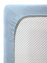 FLEURESSE | Drap-housse en satin Royal Uni 180x200cm Blanc | Bleu clair