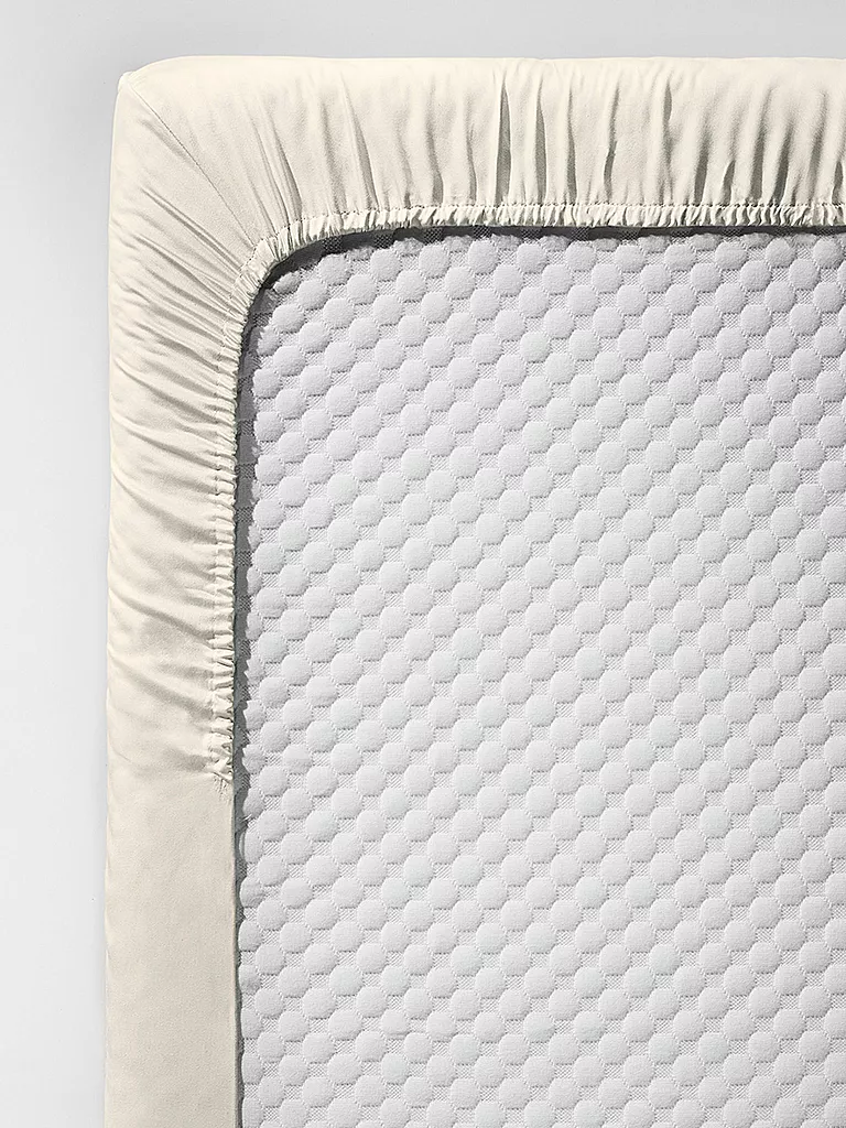 FLEURESSE | Drap-housse en satin Royal Uni 180x200cm Crème | creme