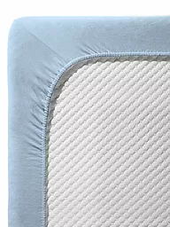 FLEURESSE | Drap-housse en satin Royal Uni 90x200cm Bleu clair | Bleu clair
