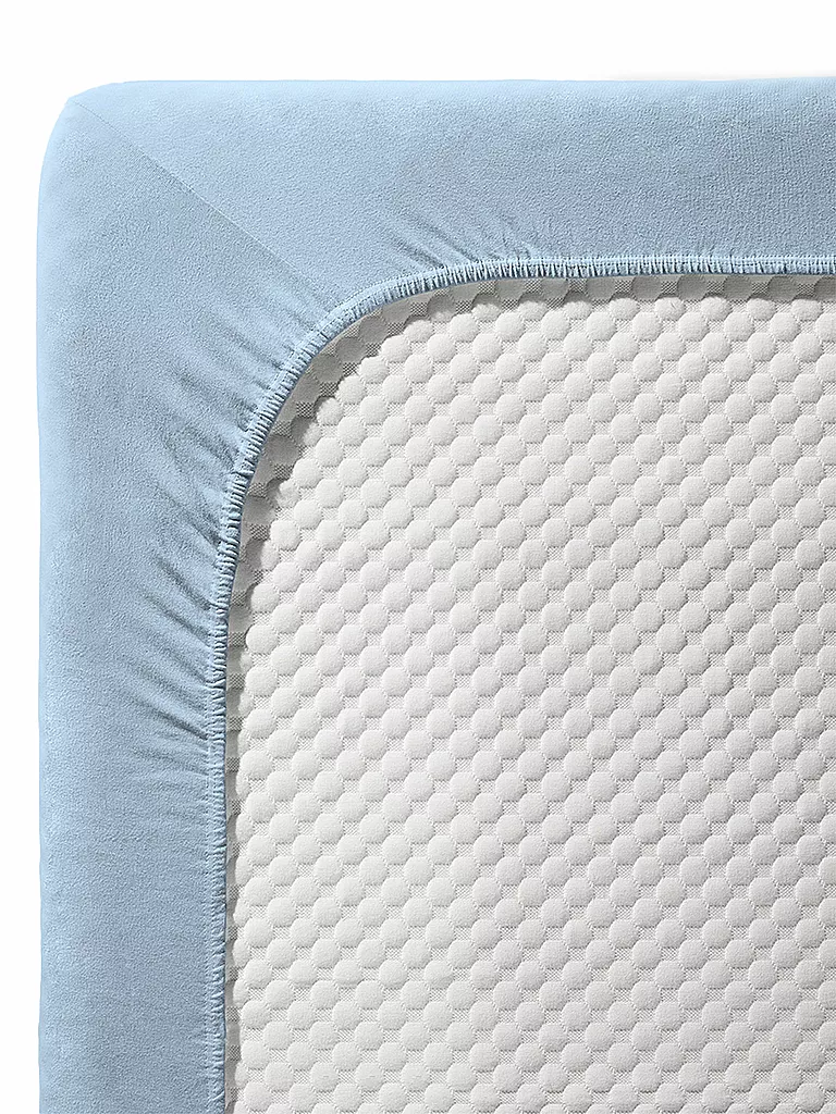 FLEURESSE | Drap-housse en satin Royal Uni 90x200cm Bleu clair | hellblau