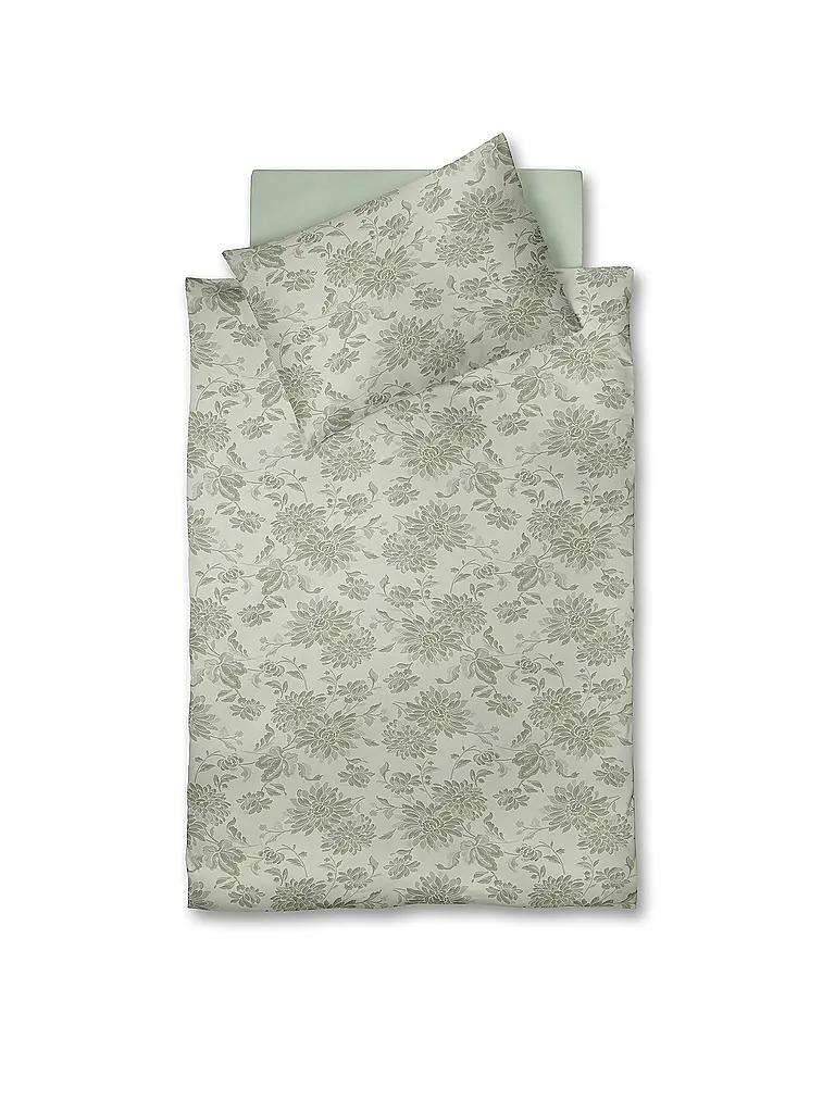 FLEURESSE | Flanell Bettwäsche 70x90cm/140x200cm LECH JACQUARD Pine | Vert clair