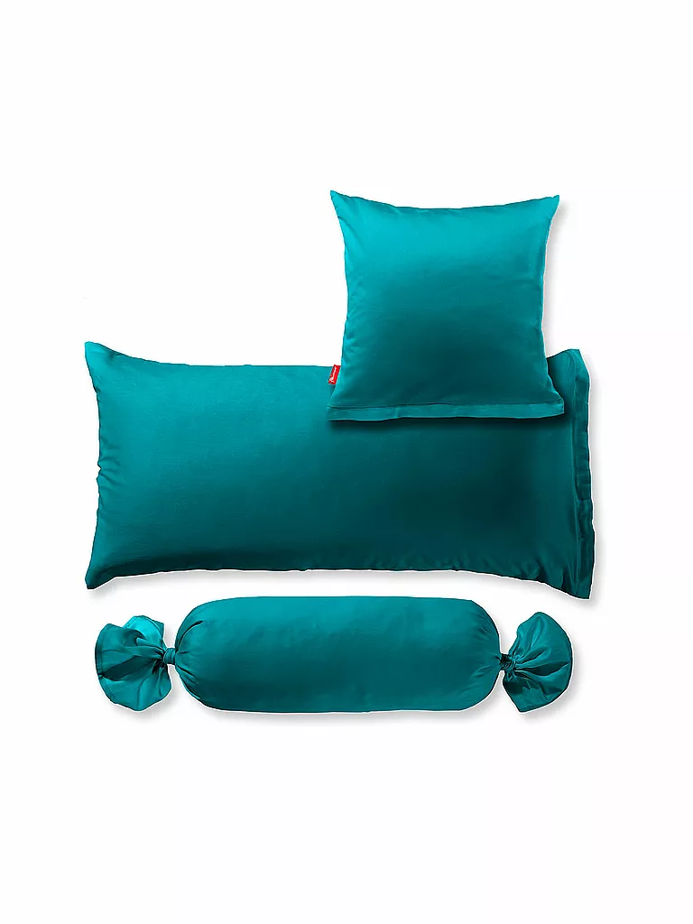 FLEURESSE | Housse de coussin en satin Royal Uni 2x 40x40cm Pétrole | Pétrole