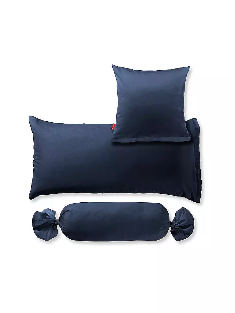FLEURESSE | Housse de coussin en satin Royal Uni 2x 40x60cm bleu nuit | dunkelblau