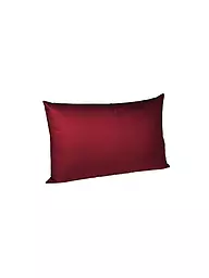 FLEURESSE | Taie d'oreiller en satin Royal Uni 2x 40x60cm Sable | Rouge foncé