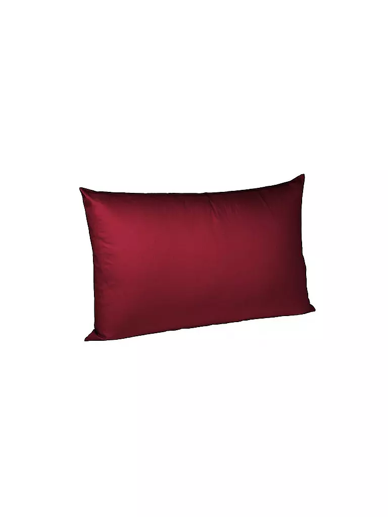 FLEURESSE | Housse de coussin en satin Royal Uni 2x 40x60cm Rouge foncé | dunkelrot