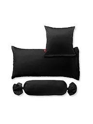 FLEURESSE | Housse de coussin en satin Royal Uni, lot de 2, 40 x 80 cm, corail | Noir