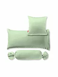 FLEURESSE | Taie d'oreiller en satin Royal Uni lot de 2 70x90cm argent | Vert clair