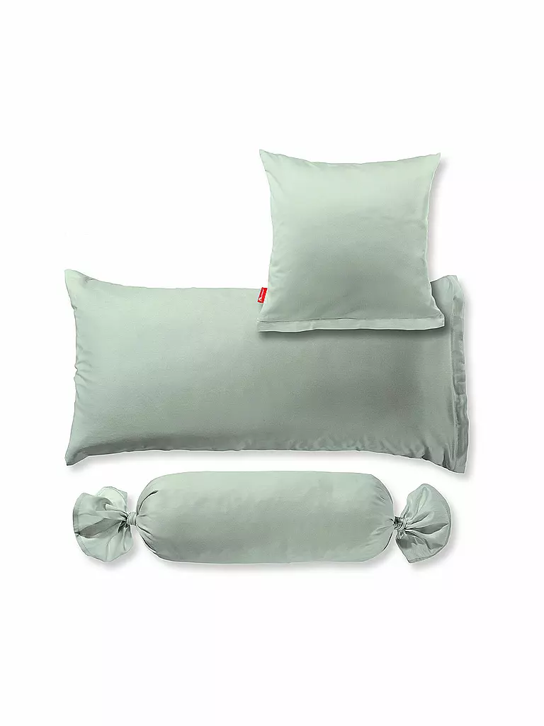 FLEURESSE | Housse de coussin traversin en satin Royal Uni 15x40cm Olive | Olive