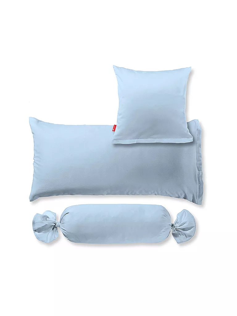 FLEURESSE | Housse de traversin en satin Royal Uni 15x40cm bleu clair | Bleu clair