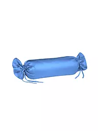 FLEURESSE | Housse de traversin en satin Royal Uni 15x40cm rouge foncé | Bleu clair