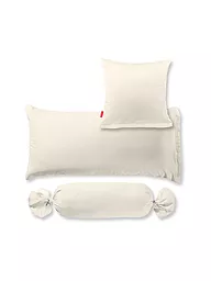 FLEURESSE | Housse de traversin en satin Royal Uni 15x40cm rouge foncé | Crème