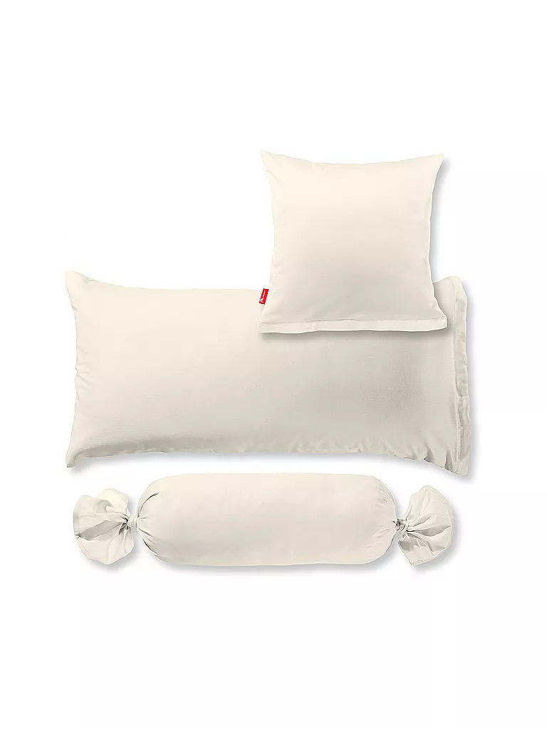 FLEURESSE | Housse de traversin en satin Royal Uni 15x40cm Crème | creme