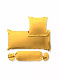 FLEURESSE | Housse de traversin en satin Royal Uni 15x40cm Corail | Jaune