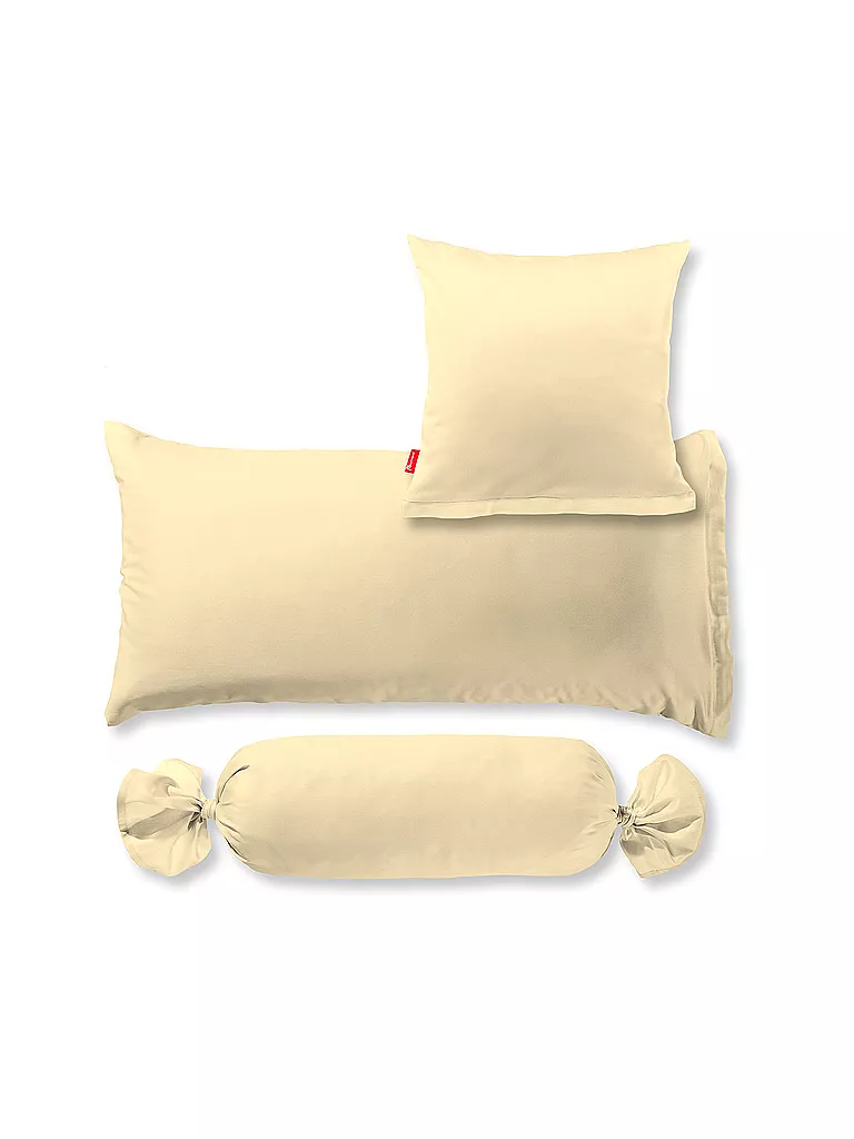 FLEURESSE | Housse de traversin en satin Royal Uni 15x40cm Vanille | gelb