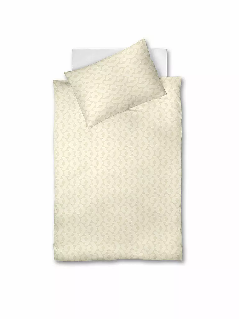 FLEURESSE | Linge de lit en damas "Opal" 70x90cm / 140x200cm (Crème) | creme