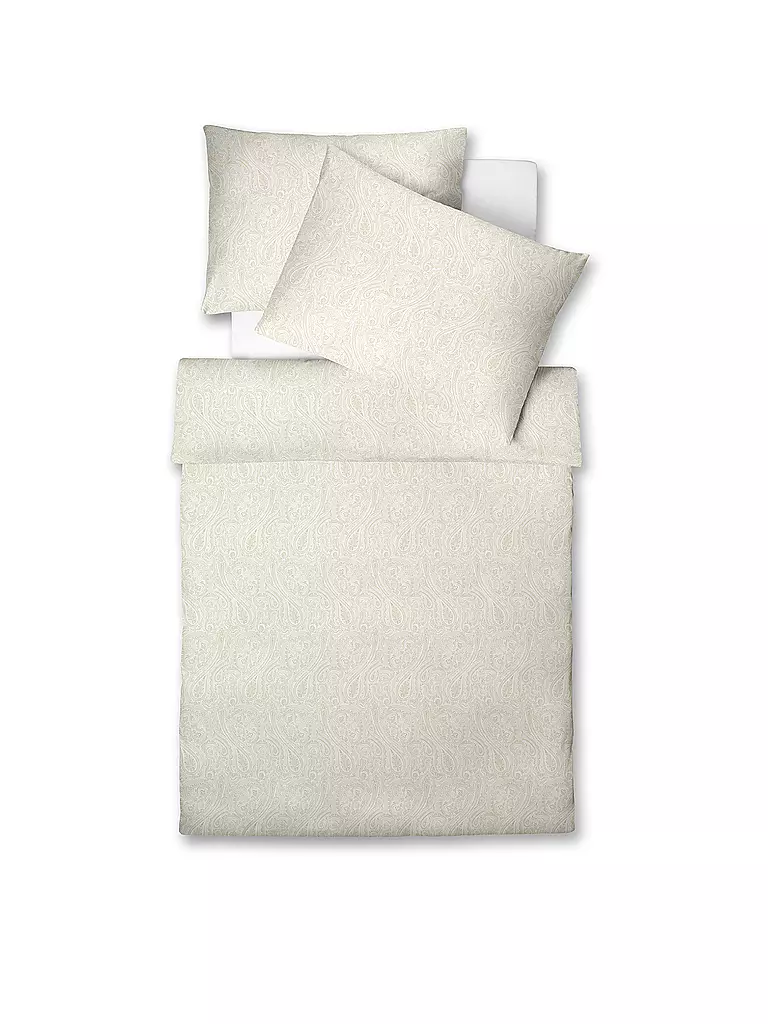 FLEURESSE | Linge de lit en damas "Opal" 70x90cm/140x200cm | creme